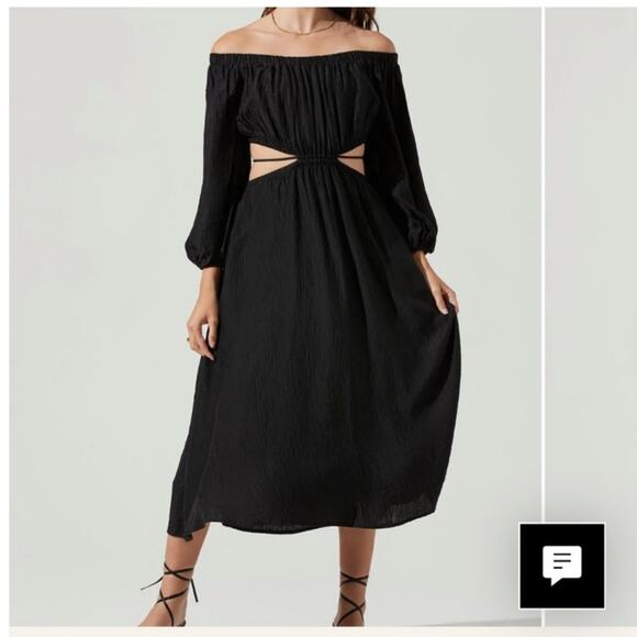 ASTR The Label Cassian Off The Shoulder Cut Out Dress Size Small - Picture 2 of 9
